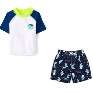 Toddler Boy Swimwear Set: Various Brands in Blue. 18 months